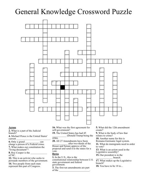 general vicinity crossword.